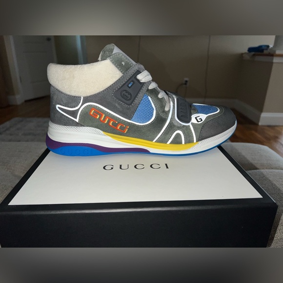 New Never Worn Gucci Multicolor Suede High Tops Gucci 11 Us 12 - Picture 3 of 6